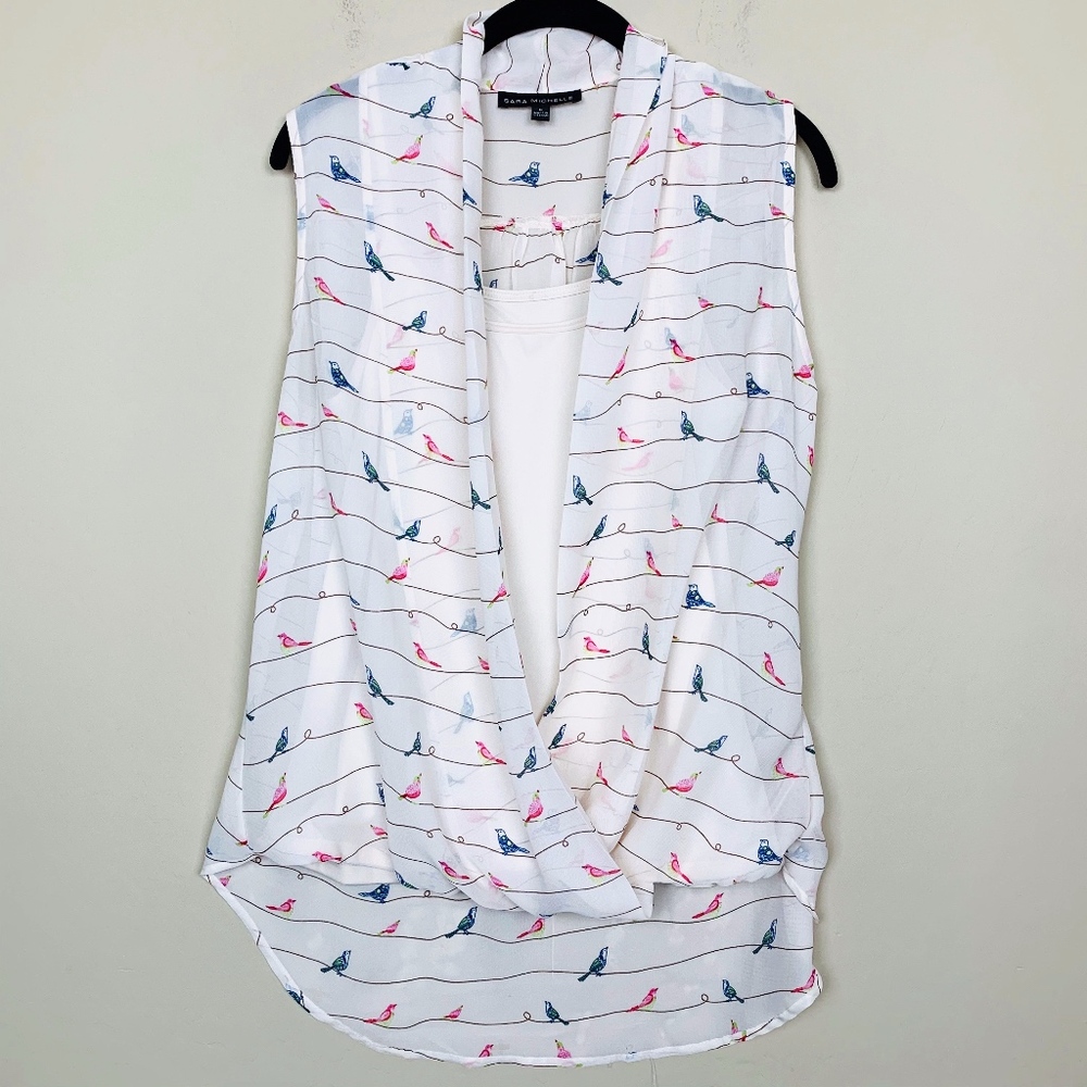 Sara Michelle Bird print top
